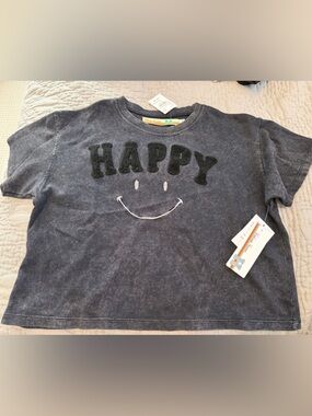 NWT Vintage Havana Kids 'Happy' Short Sleeve Tee - Charcoal
